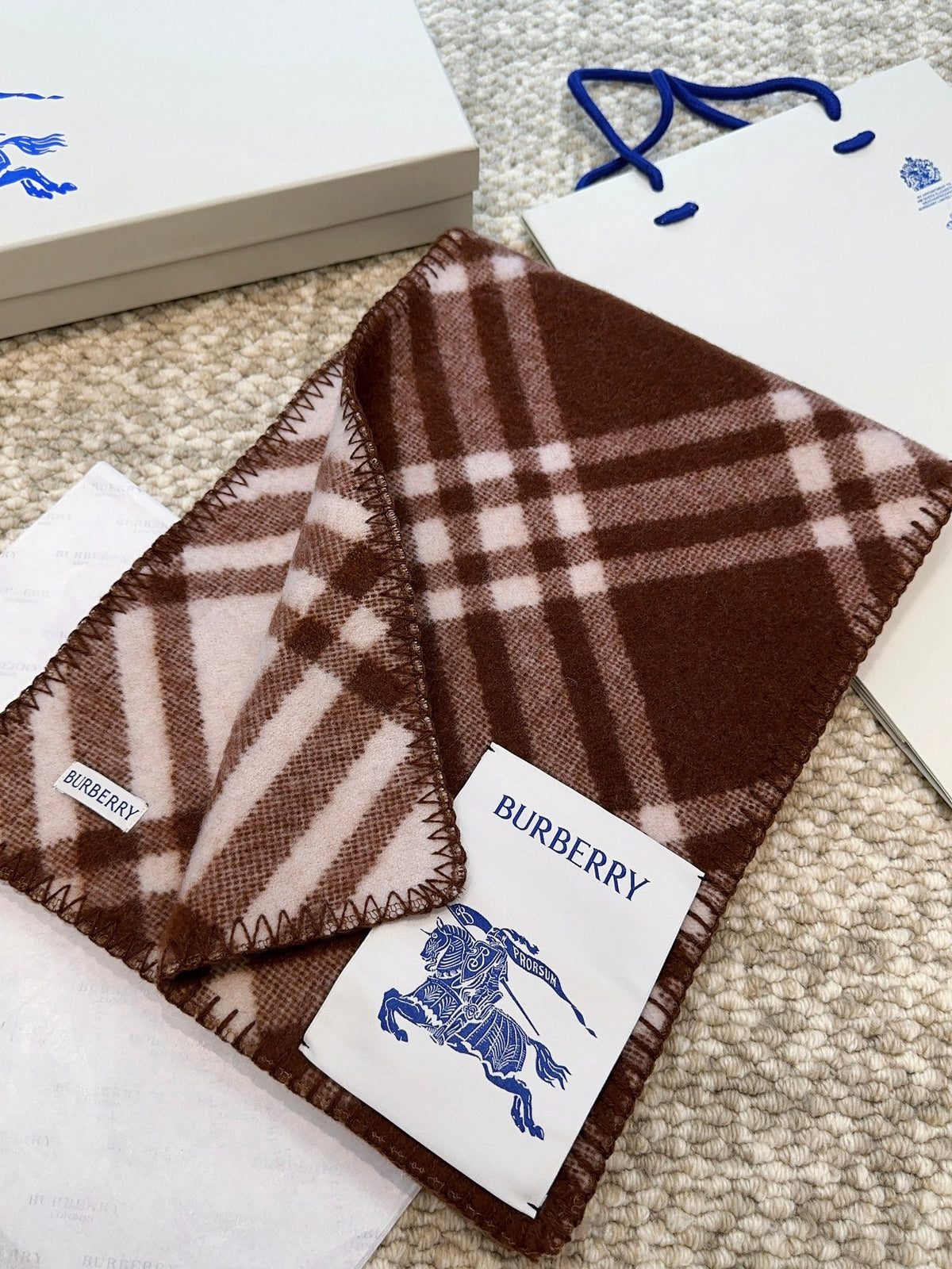 BURBERRY BBR SCARF 182 CM IN CASHMERE 489864