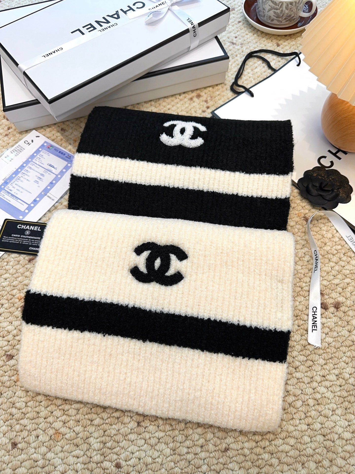 CHANEL 25S SCARF 175 CM IN  WOOL CASHMERE 943160