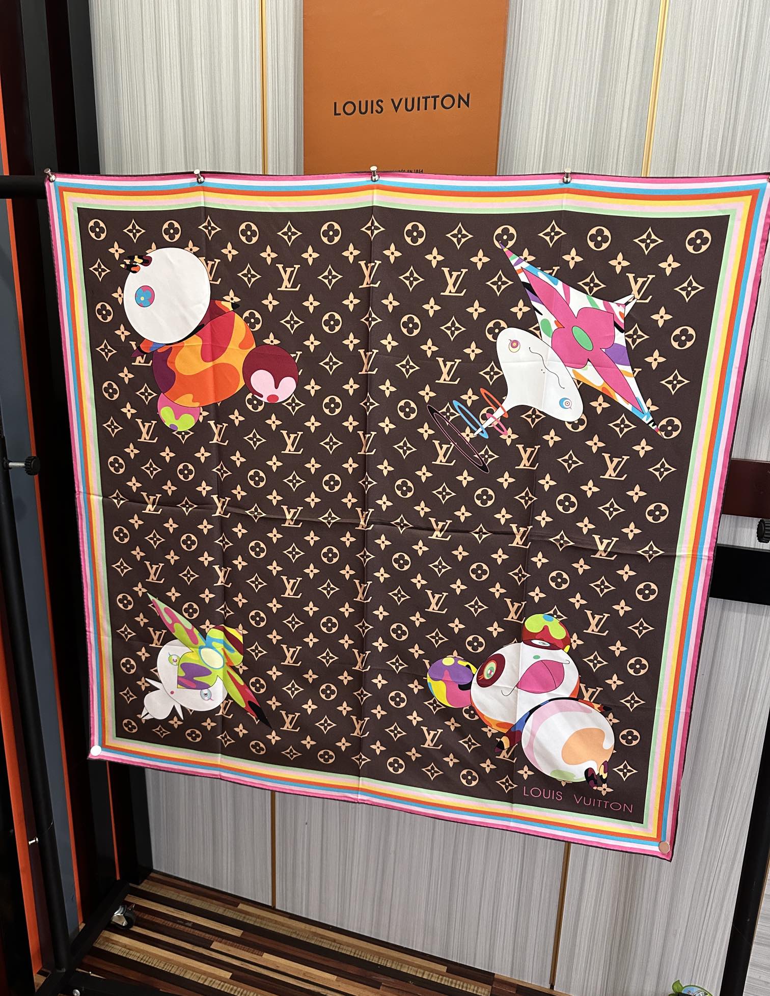 LOUIS VUITTON LV SCARF 90 CM IN SILK 738413