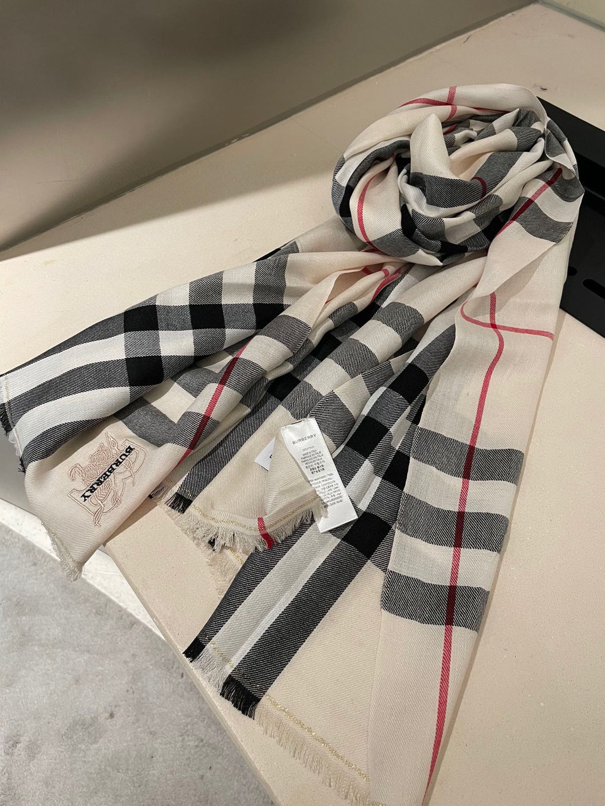BURBERRY BBR SCARF 200 CM IN CASHMERE 574543