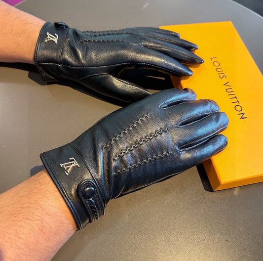 LOUIS VUITTON GLOVES IN BLACK LAMBSKIN 456344