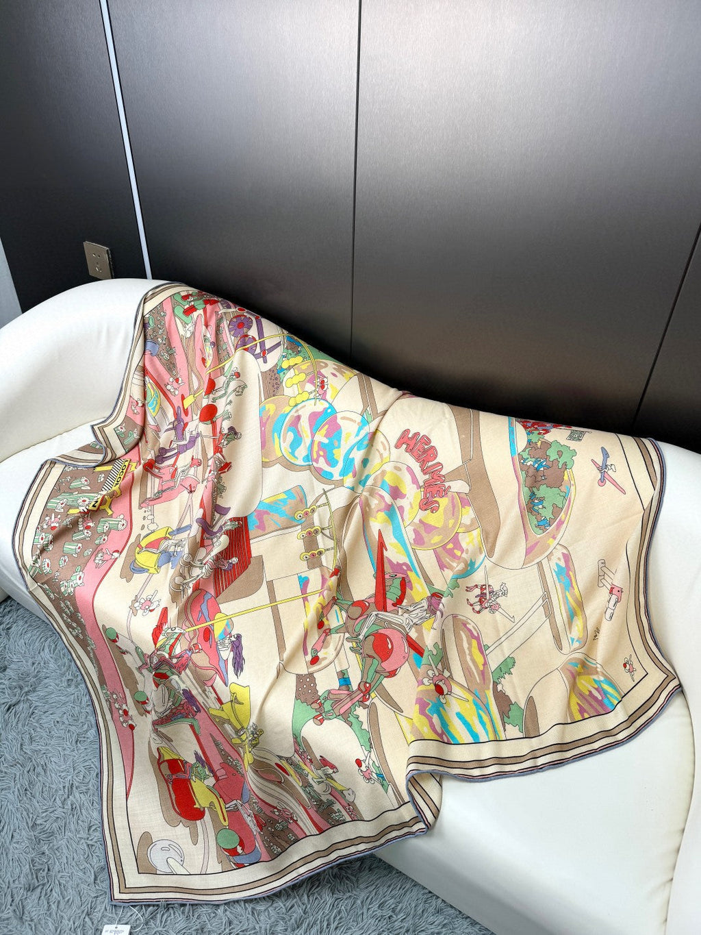 HERMES LOCOMOTION SHAWL 135 CM COLORFUL 385393