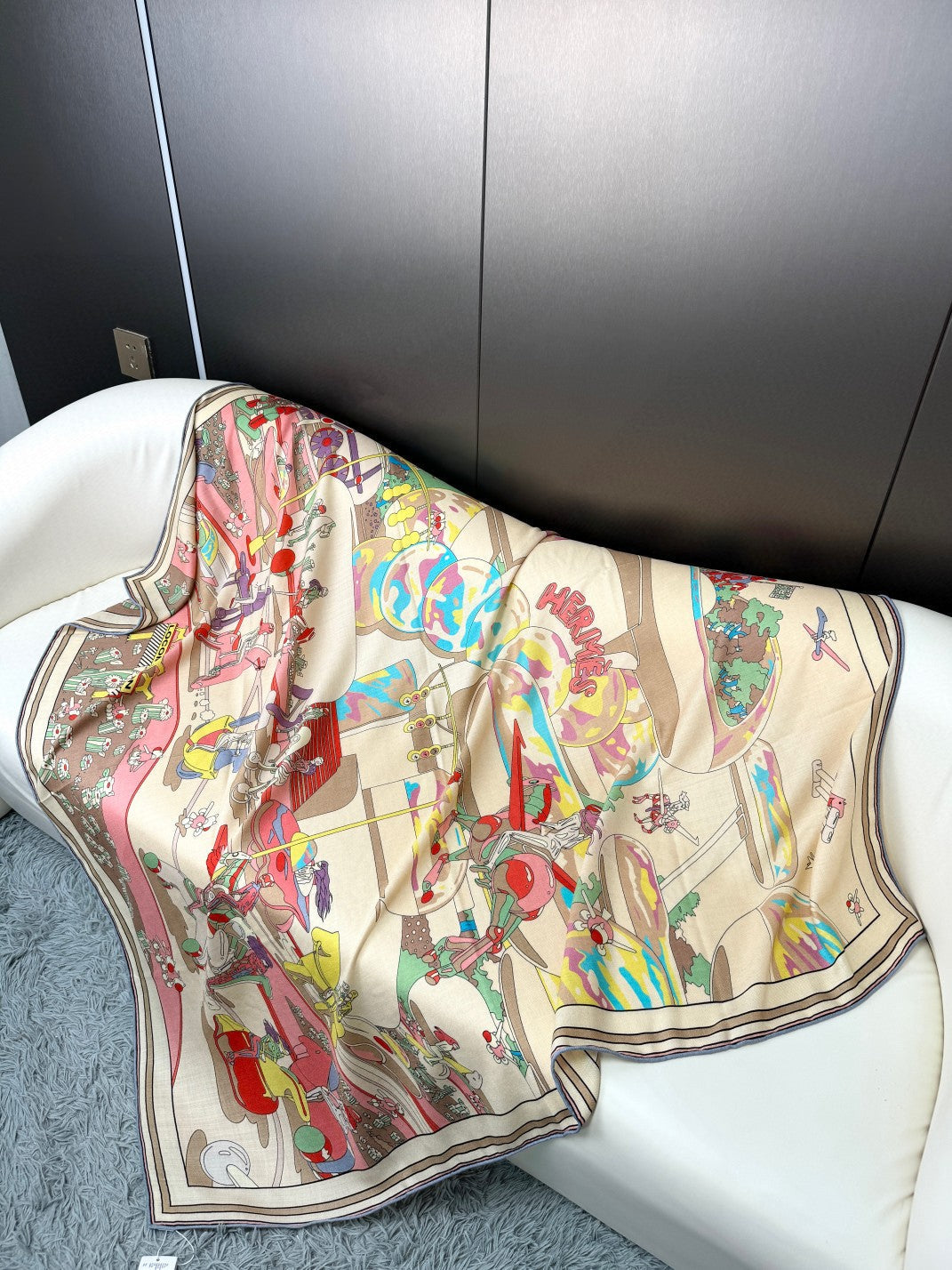 HERMES LOCOMOTION SHAWL 135 CM COLORFUL 385393