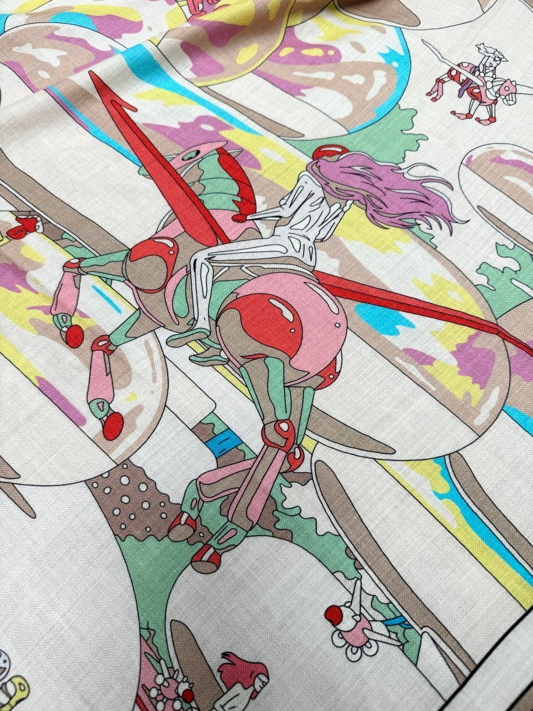 HERMES LOCOMOTION SHAWL 135 CM COLORFUL 385393