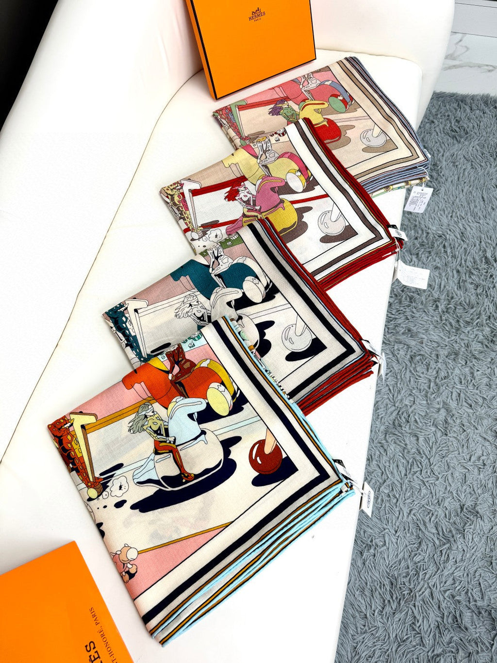 HERMES LOCOMOTION SHAWL 135 CM COLORFUL 385393