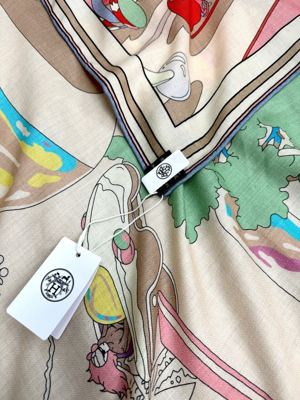 HERMES LOCOMOTION SHAWL 135 CM COLORFUL 385393