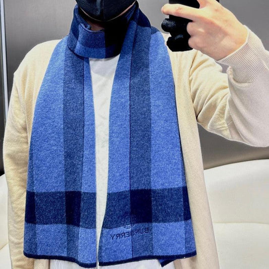 BURBERRY SCARF 180 CM IN TRUE BLUE CASHMERE 403869