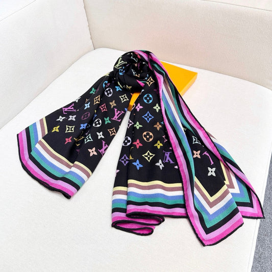 LOUIS VUITTON LV SCARF 134 CM IN WOOL MIX SILK 719982