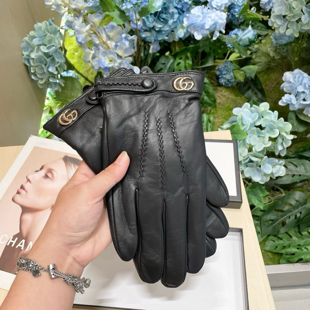 GUCCI GLOVES IN BLACK SHEEPSKIN 458538