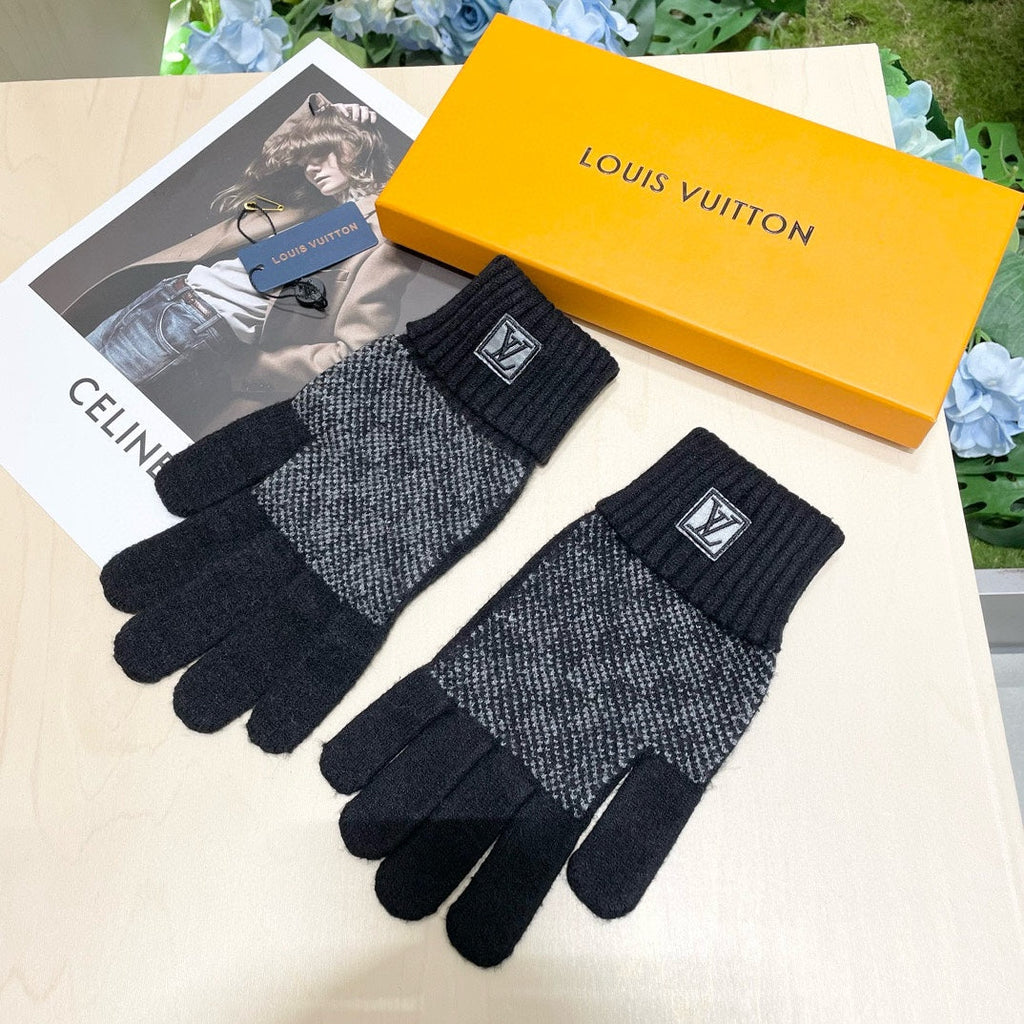 LOUIS VUITTON LV GLOVES IN BLACK WOOL 462428