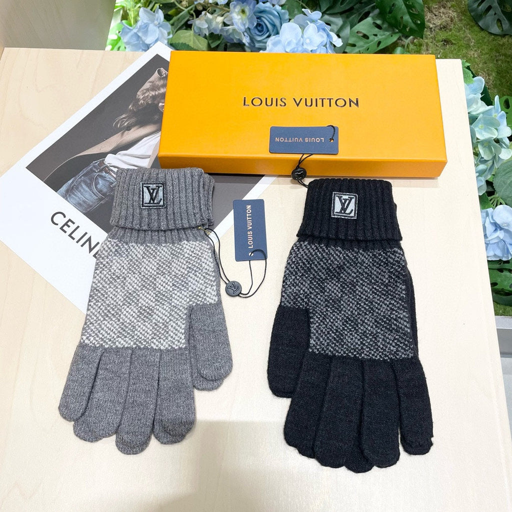 LOUIS VUITTON LV GLOVES IN BLACK WOOL 462428