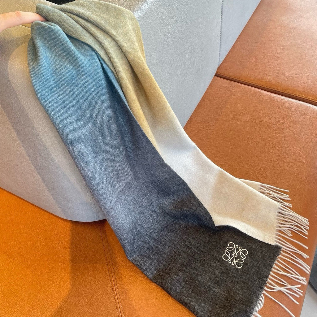 LOEWE SCARF 180 CM IN COLORFUL CASHMERE AND WOOL 411659