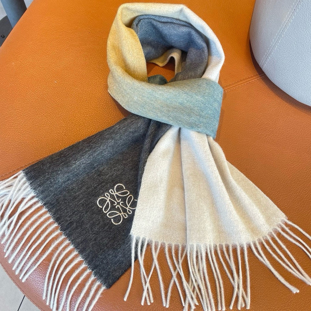 LOEWE SCARF 180 CM IN COLORFUL CASHMERE AND WOOL 411659
