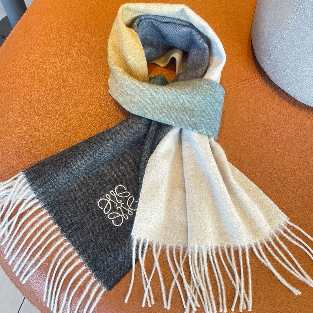 LOEWE SCARF 180 CM IN COLORFUL CASHMERE AND WOOL 411659