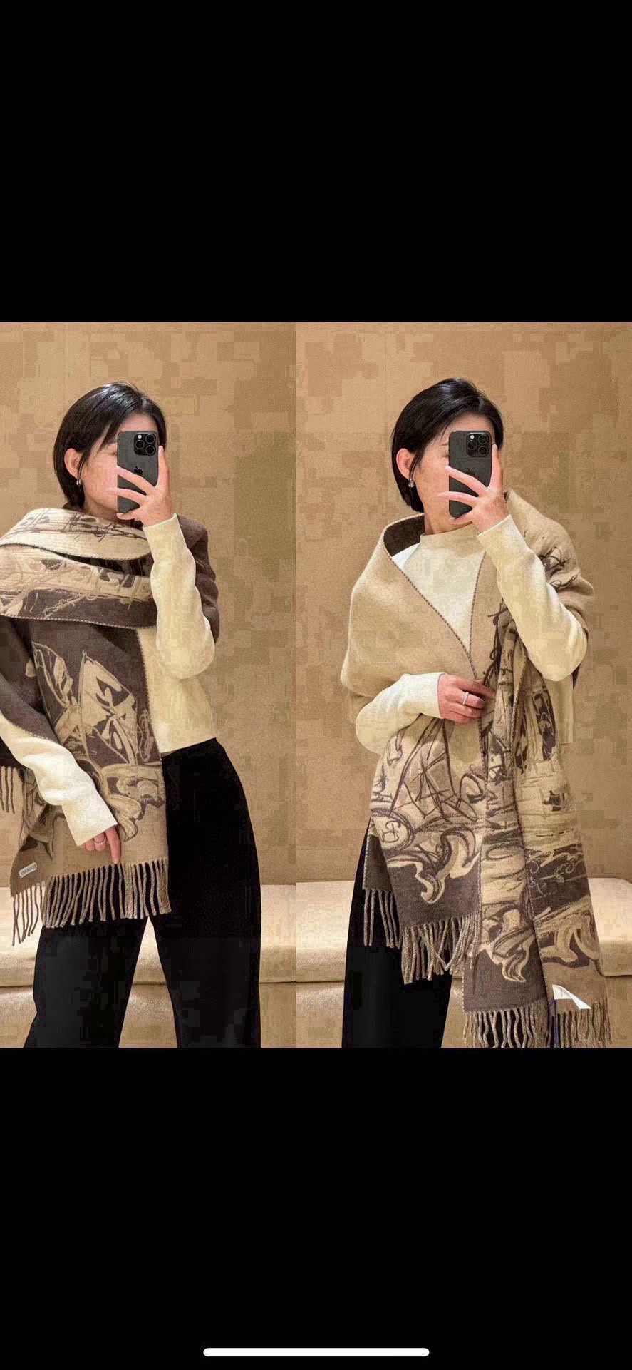 BURBERRY BBR SCARF 210 CM IN CASHMERE 537299