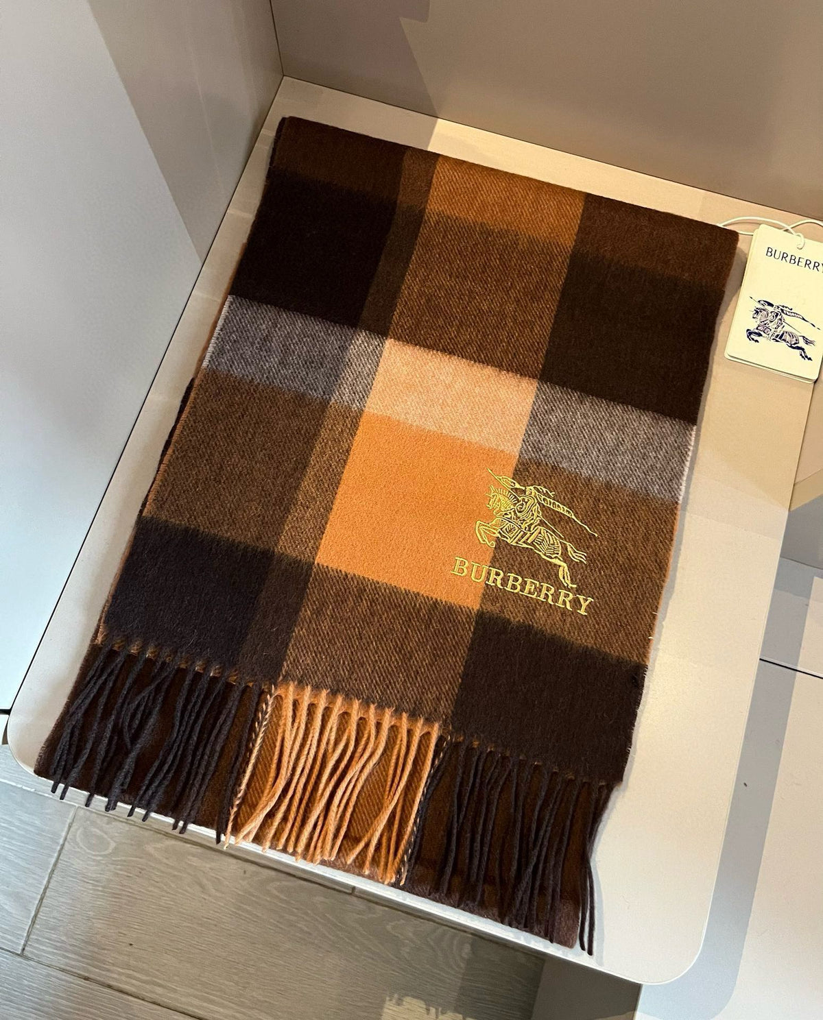 BURBERRY BBR SCARF 180 CM IN CASHMERE 489746