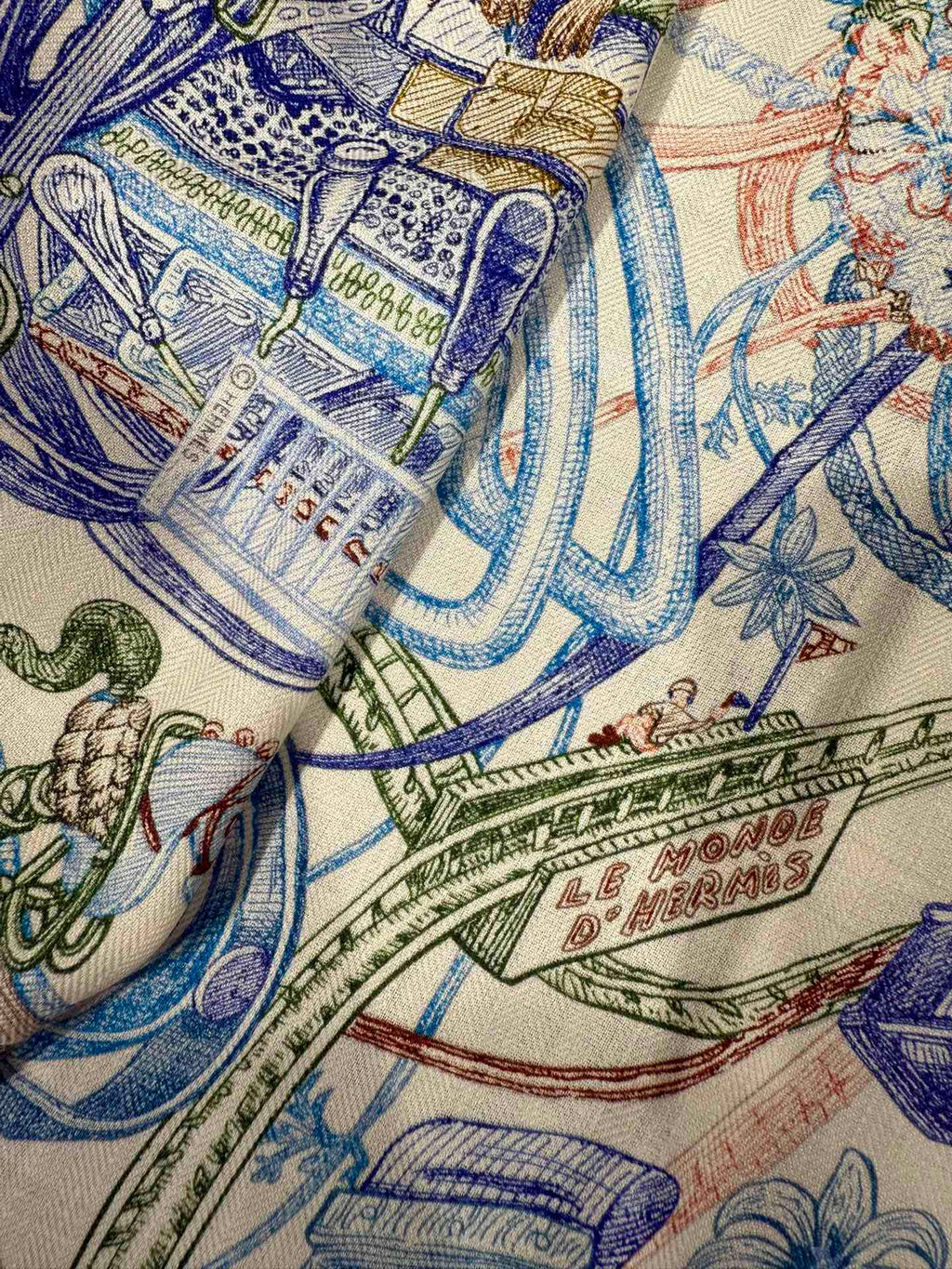 HERMES HERMES 25S SCARF 136 IN SILK CASERE 989710