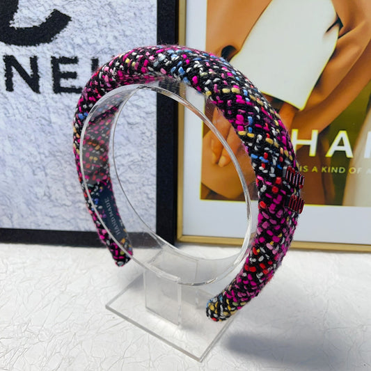 CHANEL TWEED HEADBAND COLORFUL 161836