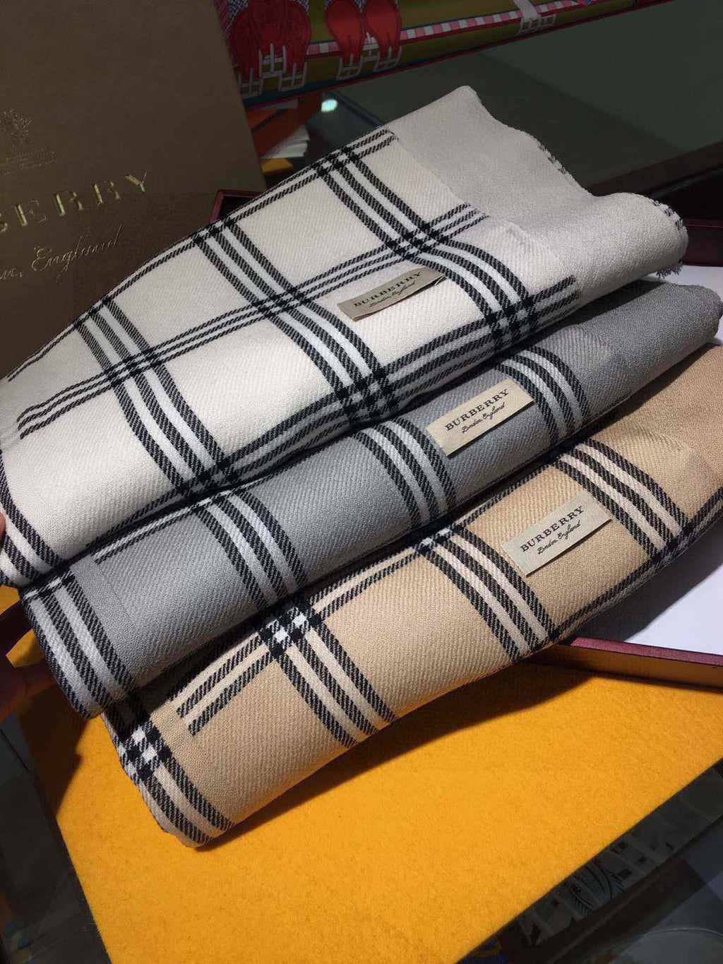 BURBERRY BBR SCARF 190 CM IN CASHMERE 508440