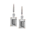 GRAFF GRA SQUARE SILVER DIAMOND EARHOOK EARRINGS