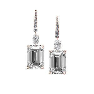 GRAFF GRA SQUARE SILVER DIAMOND EARHOOK EARRINGS
