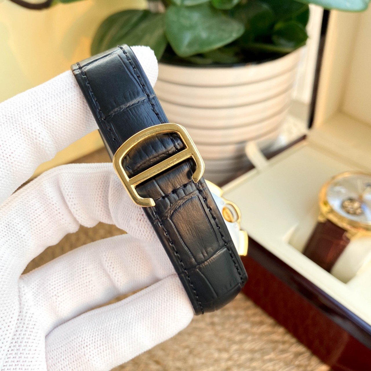 CARTIER BALLON BLEU MOON DAY TOURBILLON LEATHER STRAP