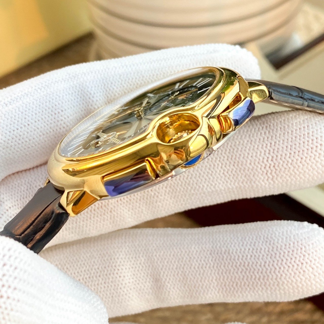 CARTIER BALLON BLEU MOON DAY TOURBILLON LEATHER STRAP